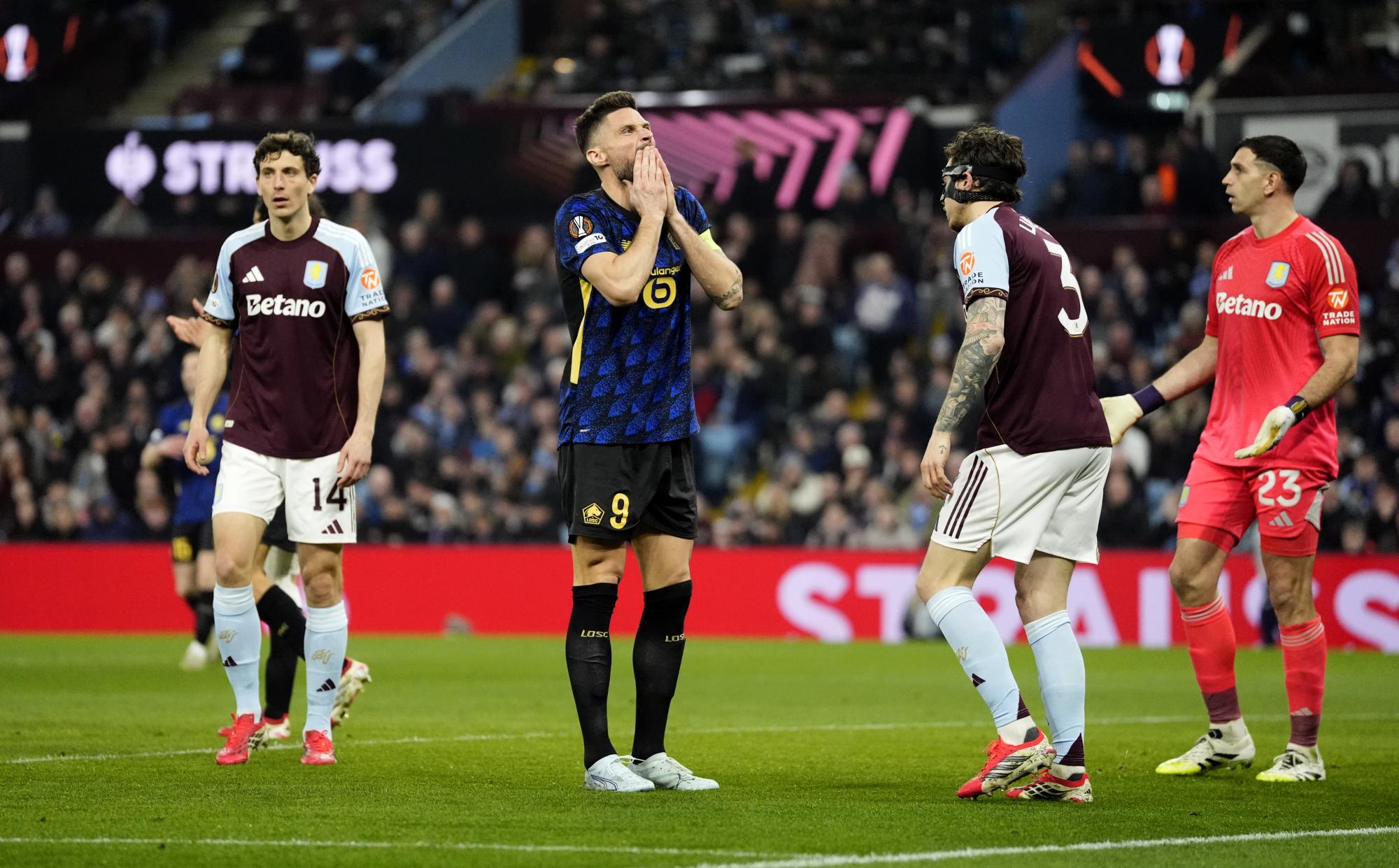 «/Ça me fait chier de prendre un but comme ça/» : la grosse déception d'Olivier Giroud après l'élimination lilloise à Aston Villa