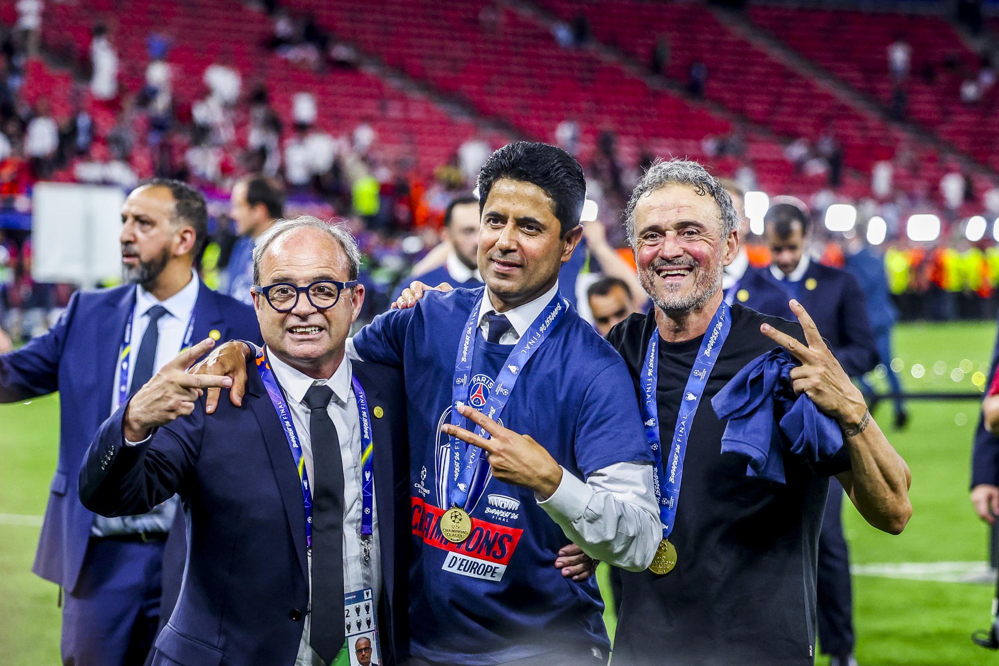 Ligue des champions : L'émotion de Nasser al-Khelaïfi au moment de prononcer son discours devant les supporters