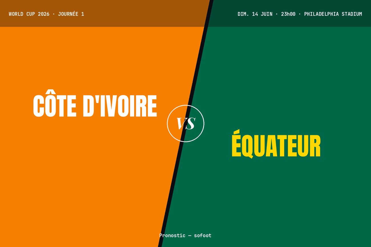 Pronostic Côte d'Ivoire Équateur : analyse, cotes et prono Coupe du Monde 2026