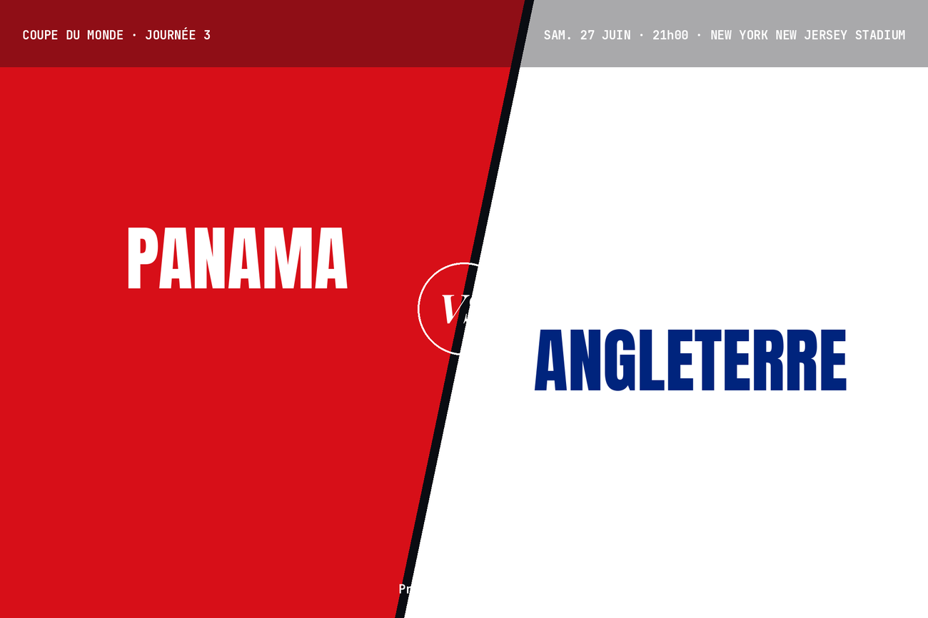 Pronostic Panama Angleterre : analyse, cotes et prono Coupe du Monde