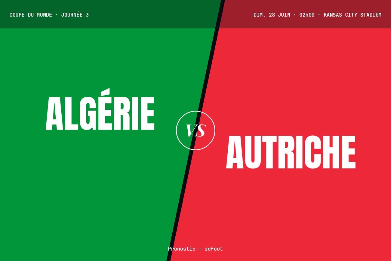Pronostic Algérie Autriche : analyse, cotes et prono Coupe du Monde