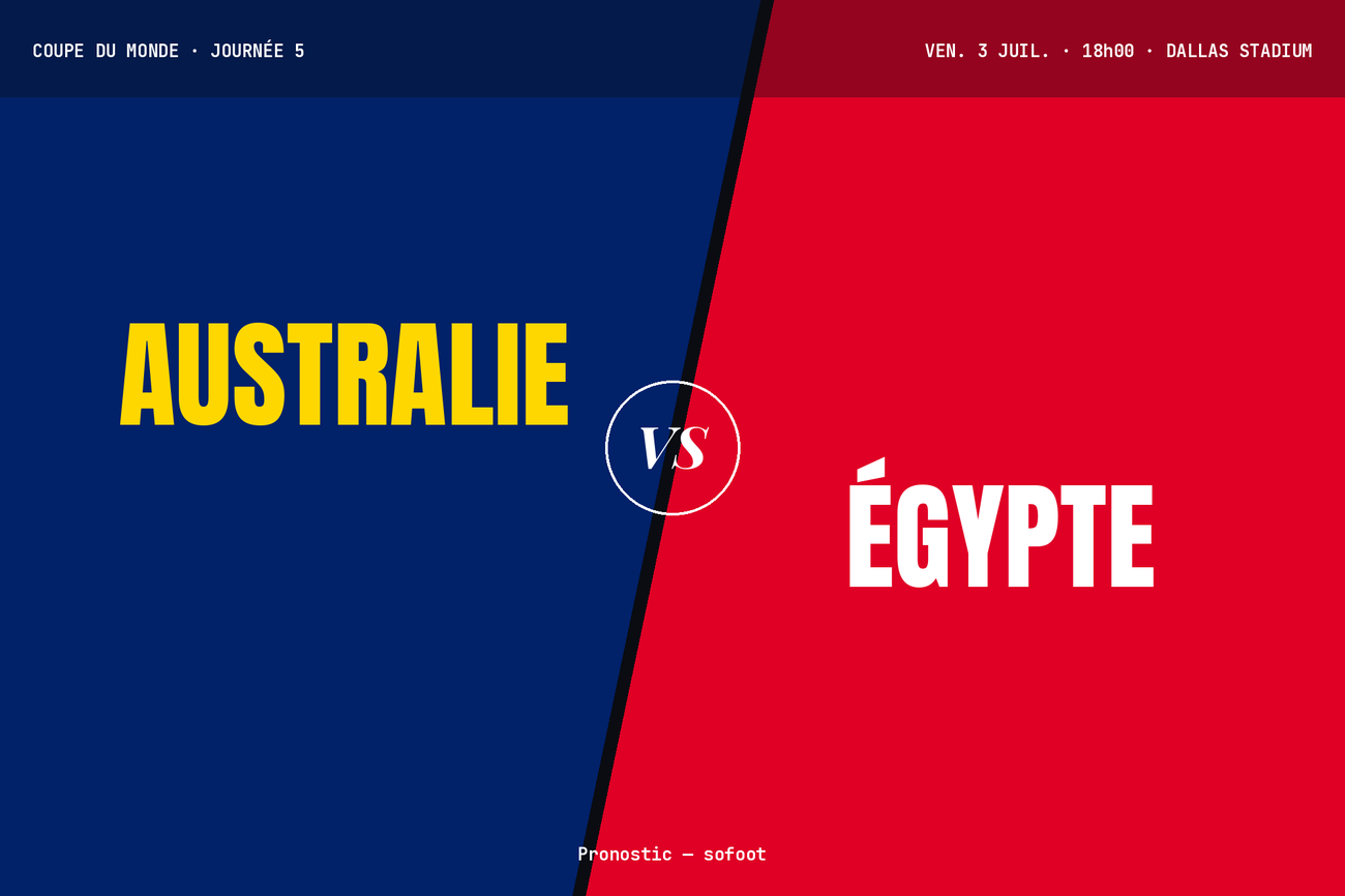 Pronostic Australie Égypte : analyse, cotes et prono Coupe du Monde