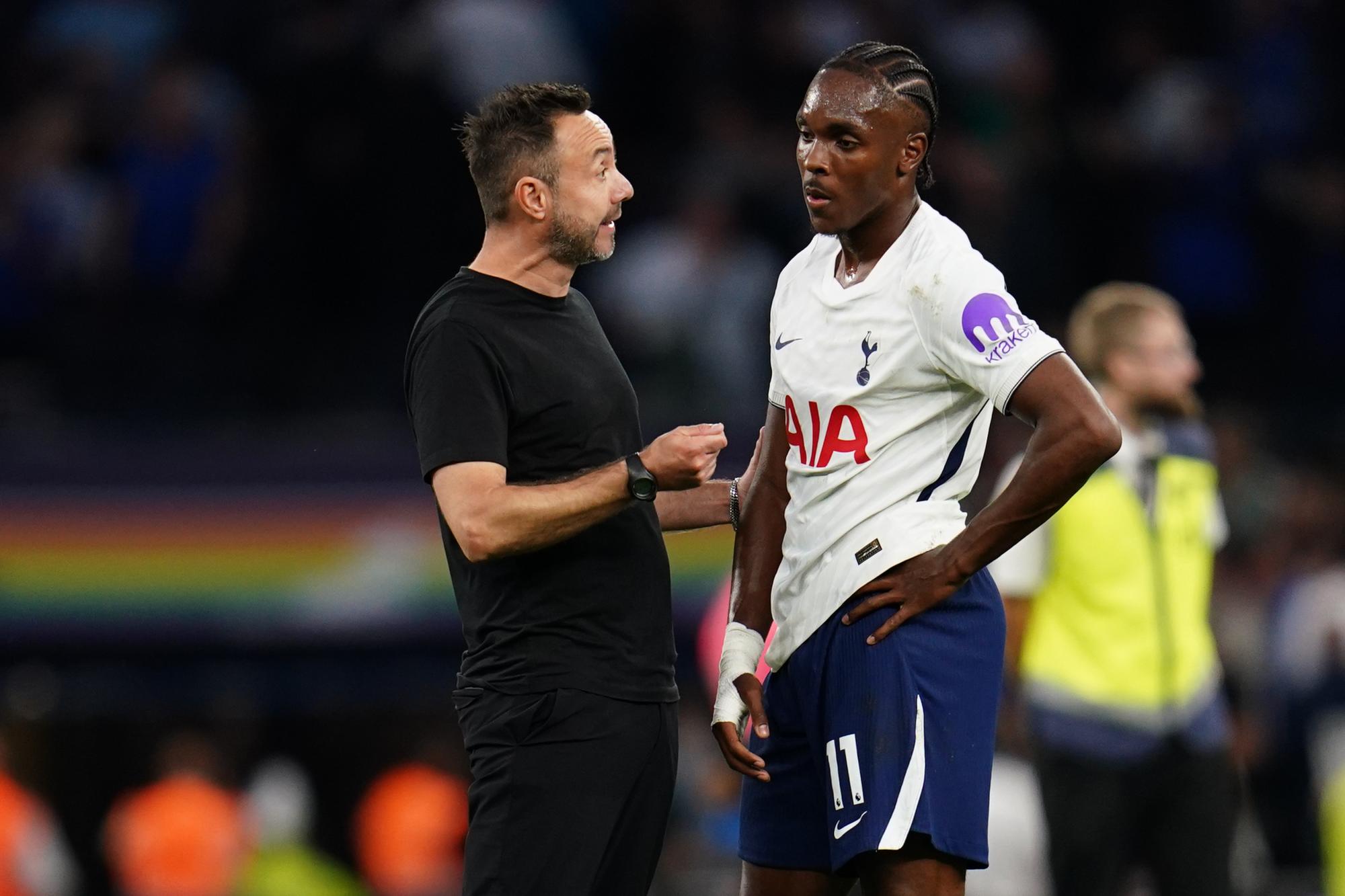 Premier League : De Zerbi pense que Tottenham est malchanceux depuis le début de la saison