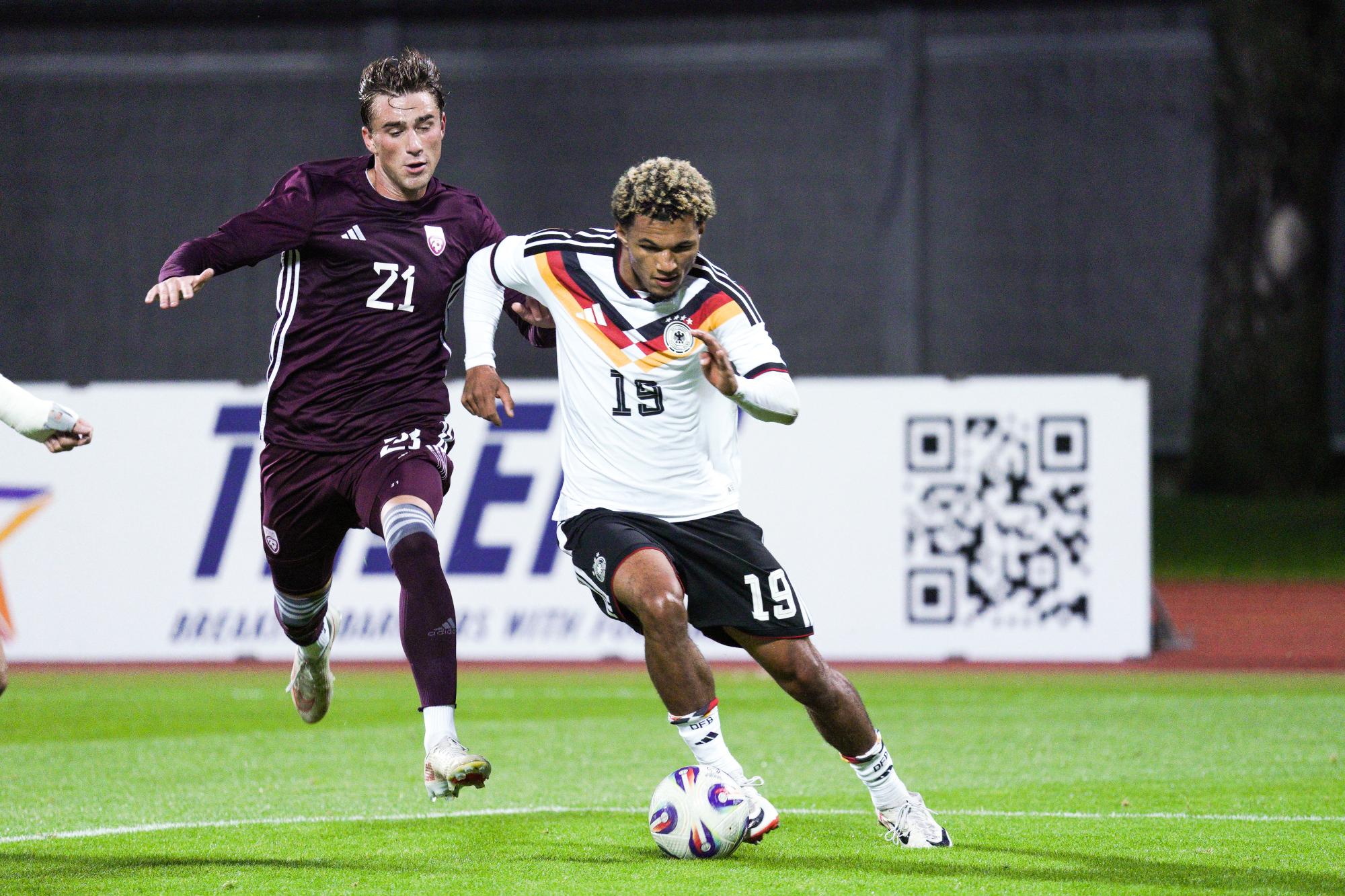 International : l'attaquant de l'AS Monaco Paris Brunner auteur d'un doublé avec les Espoirs de l'Allemagne face à la Lettonie